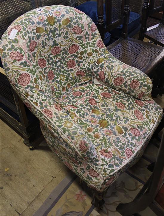 Victorian easy chair with floral cover